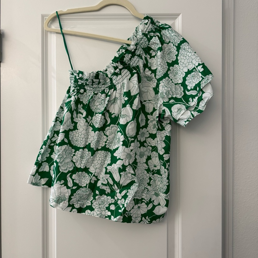 JCrew One Shoulder Floral Shirt - Picture 2 of 4